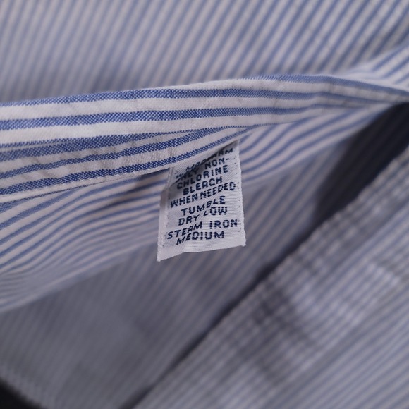 Polo‎ Ralph Lauren Blake XXL 2XL Seersucker Blue White Stripe Short Sleeve Shirt - Picture 6 of 7